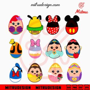 Disney Easter Eggs SVG Bundle, Cute Easter SVG, Funny Easter Day SVG, PNG, EPS, DXF For Kids
