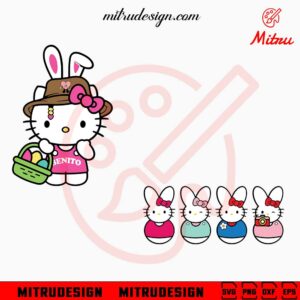 Hello Kitty Easter SVG, Kitty Easter Peeps SVG, Cute Easter Day SVG, PNG, EPS, DXF For Cricut