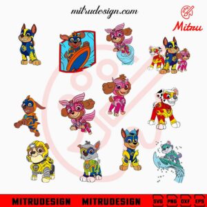 PAW Patrol Movie Bundle SVG, Rubble Chase Marshall Pups SVG, Cute Dogs Cartoon SVG, PNG Cut Files