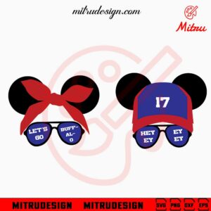 Buffalo Bills Mickey Mouse Ears SVG, Cute Bills Football SVG, Kids Bills Fan SVG, PNG, EPS, DXF
