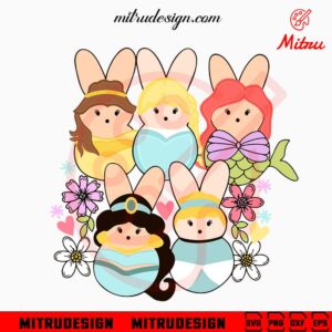 Disney Princess Easter Peeps SVG, Cute Easter Day SVG, PNG, EPS, DXF For Girls