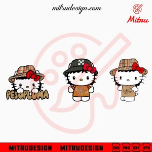 Hello Kitty Peso Pluma Bundle SVG, Cute Peso Pluma SVG, PNG, EPS, DXF, Vector Files