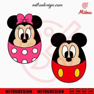 Baby Mickey Minnie Easter Egg SVG, Disney Mouse Easter SVG, PNG, DXF, EPS, For Kids