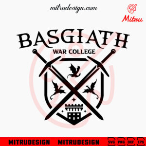 Basgiath War College SVG, Fourth Wing Dragon SVG, PNG, DXF, EPS, Cutting Files