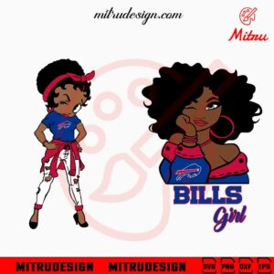 Black Girl Bills SVG, Betty Boop Buffalo Bills SVG, PNG, DXF, EPS, Cricut