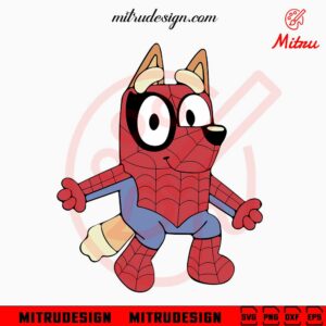 Bluey Spiderman SVG, Dog Cartoon Spiderman SVG, PNG, DXF, EPS, Cutting Files
