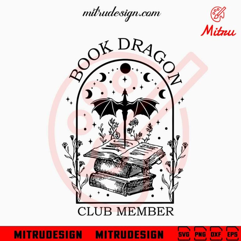 Book Dragon Club Member SVG, Fantasy SVG, Love Book SVG, Basgiath War ...