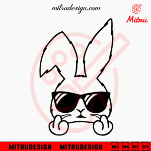Middle Finger Bunny SVG, Funny Easter Bunny SVG, PNG, DXF, EPS, Cutting Files