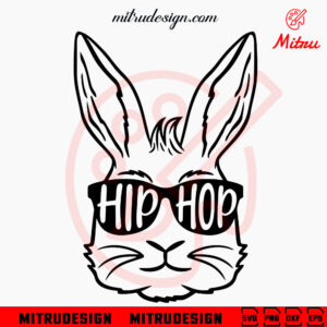 Bunny Sunglasses Hip Hop SVG, Cool Rabbit SVG, Funny Easter Boy SVG, PNG, DXF, EPS, Cricut
