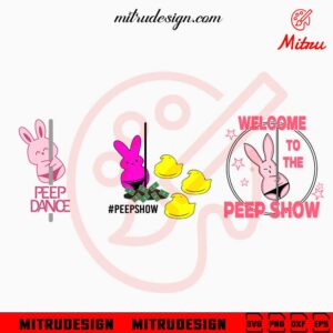 Peep Dance SVG, Welcome To The Peep Show SVG, Funny Easter Peeps Pole Dancing SVG, Cricut