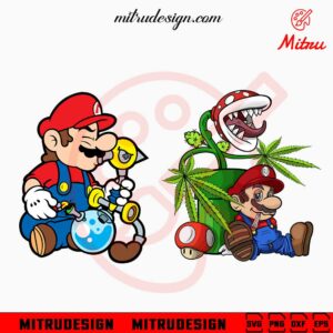 Super Mario Weed SVG, Funny Mario Marijuana SVG, PNG, DXF, EPS, Digital Files