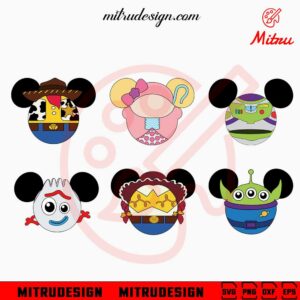 Toy Story Mickey Mouse Head Bundle SVG, Woody, Buzz Lightyear Funny SVG, PNG, DXF, EPS