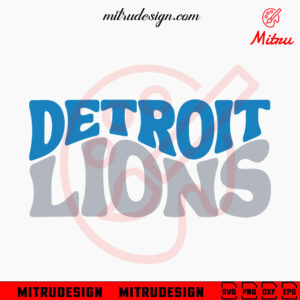 Detroit Lions Retro Wavy SVG, Lions Football SVG, PNG, DXF, EPS, Cricut