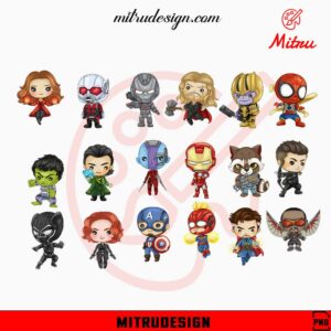 Baby Avengers Heroes Bundle Clipart PNG, Cute Superheroes PNG, Spiderman Hulk PNG, Sublimation