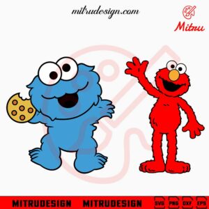 Cookie Monster Elmo SVG, Muppet Sesame Street SVG, PNG, DXF, EPS, Cricut