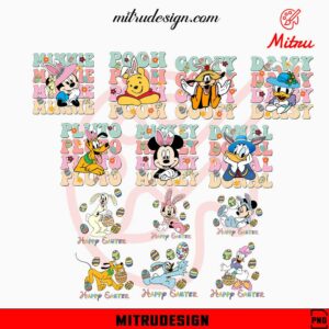 Disney Friends Easter Bundle PNG, Cute Mickey, Minnie, Donald Easter Day PNG, Designs