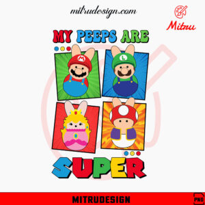 Super Mario Bros Peeps PNG, Mario, Luigi Easter PNG, My Peeps Are Super PNG
