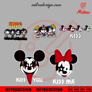 Funny Kiss Rock Band Bundle SVG, Mickey, Mafalda, Funko Pop Kiss SVG, PNG, DXF, EPS