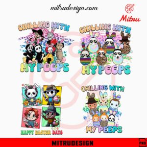 Horror Characters Peeps Bundle PNG, Michael, Jason, Freddy, Happy Easter PNG, Sublimation