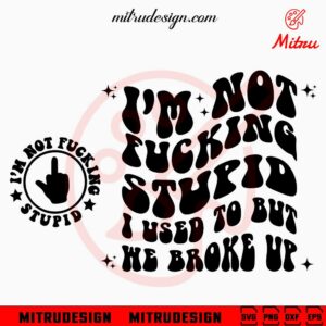 I'm Not Fucking Stupid I Used To But We Broke Up SVG, Funny SVG, Trending Retro Quotes SVG