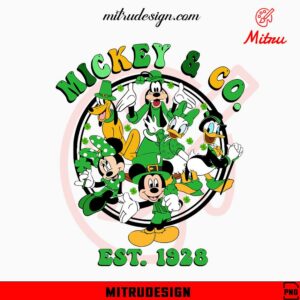 Mickey And Co St Patrick's Day PNG, Sublimation Design