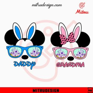Mickey And Minne Easter Glasses PNG, Disney Family Happy Easter Vacation PNG, Digital Downloads