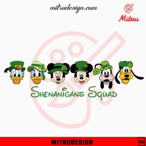 Mickey Friends Shenanigans Squad PNG, Disney St Patrick's Team PNG, Funny Leprechaun PNG