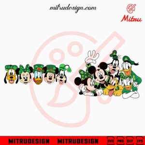 Disney Friends St Patricks Day Bundle SVG, Mickey Mouse Shamrock SVG, Leprechaun SVG, PNG, Downloads
