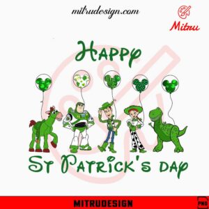 Toy Story Happy St Patrick's Day PNG, Woody, Buzz Lightyear, Jessie, Funny Disney Lucky Day PNG