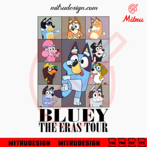Bluey The Eras Tour SVG, Funny Bluey Swiftie SVG, PNG, DXF, EPS, Cricut Files