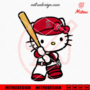 Hello Kitty Angels Baseball SVG, Cute Los Angeles Angels SVG, PNG, DXF, EPS