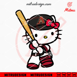 Hello Kitty Diamondbacks Baseball SVG, Cute Arizona Diamondbacks SVG, PNG, DXF, EPS, Files