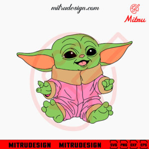 Baby Yoda SVG, Baby Grogu Pink SVG, PNG, DXF, EPS, Digital Download