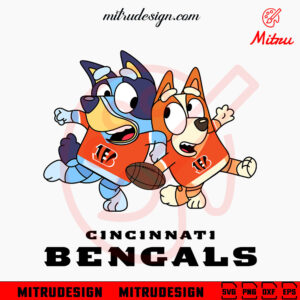 Bluey Cincinnati Bengals SVG, Bluey Bingo Bengals SVG, PNG, DXF, EPS, Digital Downloads