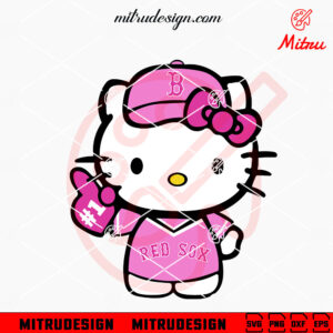 Pink Hello Kitty Boston Red Sox SVG, Kitty Red Sox Team SVG, PNG, DXF, EPS, Cricut