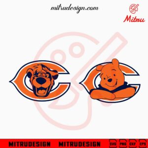 Chicago Bears Pooh And Baloo Logo SVG, Cute Disney Bears Football SVG, PNG, DXF, EPS