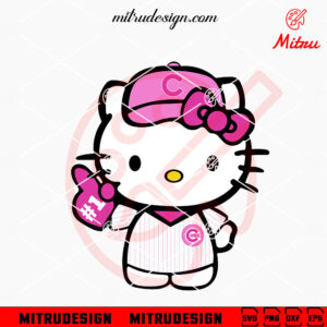 Pink Hello Kitty Chicago Cubs SVG, Cute Kitty Cubs Team SVG, PNG, DXF, EPS, Files