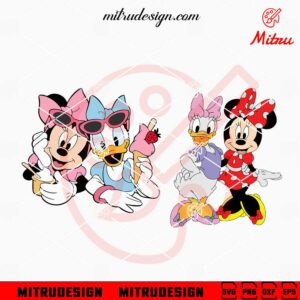 Daisy Duck And Minnie Mouse SVG, Cute Bestie Disney SVG, PNG, DXF, EPS, Cutting Files