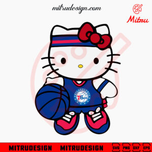 Hello Kitty Philadelphia 76ers SVG, Cute Kitty 76ers Basketball SVG, PNG, DXF, EPS
