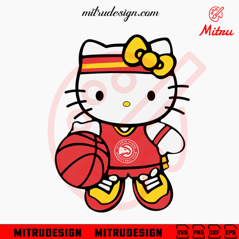 Hello Kitty Atlanta Hawks SVG, Kitty Cat Hawks SVG, PNG, DXF, EPS ...