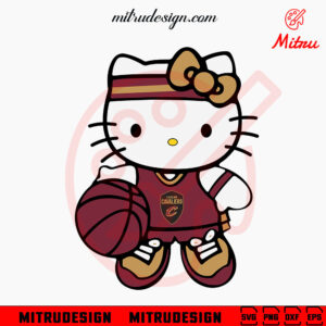 Hello Kitty Cleveland Cavaliers SVG, Cute Cavaliers Basketball SVG, PNG, DXF, EPS, Cricut