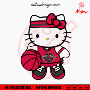 Hello Kitty Houston Rockets SVG, Rockets Basketball Kitty White SVG, PNG, DXF, EPS