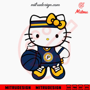 Hello Kitty Indiana Pacers SVG, Kawaii Kitty Pacers Team SVG, PNG, DXF, EPS, Cut Files