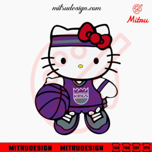 Hello Kitty Sacramento Kings SVG, Kitty White Kings NBA SVG, PNG, DXF, EPS