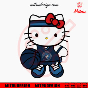 Hello Kitty Minnesota Timberwolves SVG, Kitty Cat Timberwolves Basketball SVG, PNG, DXF, EPS