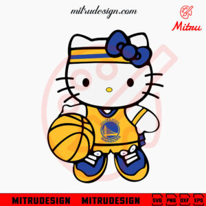 Hello Kitty Golden State Warriors SVG, Kitty Cat Warriors SVG, PNG, DXF, EPS, Digital Files