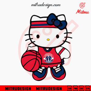 Hello Kitty Washington Wizards SVG, Cute Wizards NBA Team SVG, PNG, DXF, EPS, Instant Download