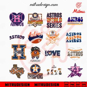 Houston Astros Bundle SVG, Houston Baseball Team SVG, Astros Girl SVG, PNG, DXF, EPS