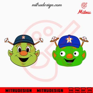 Houston Astros Orbit Mascot Face SVG, Astros Mascot Head SVG, PNG, DXF, EPS, Cricut