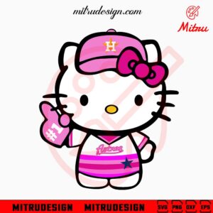 Hello Kitty Houston Astros Pink SVG, Astros Baseball Team SVG, PNG, DXF, EPS, For Shirt